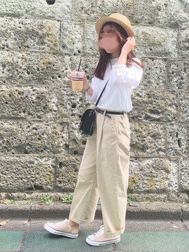 「chocomee（チョコミー）のアイテム（帽子）」を使った、🌻sunny🌻さん（レディース・155cm）の夏コーディネート