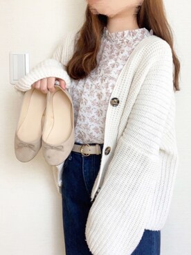 「UNIQLO（ユニクロ）のハイライズワイドストレートジーンズ（デニムパンツ）」を使った、🌻sunny🌻さん（レディース・155cm）の春コーディネート