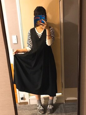 りぃさんの「BIGプリーツジャンパースカート」を使ったコーディネート