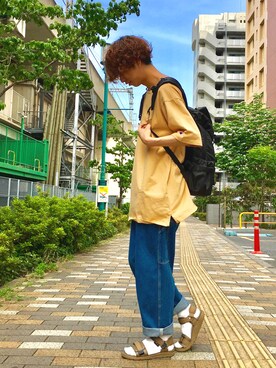 「Right-on（ライトオン）のアイテム（シューズ）」を使った、ガワさん（メンズ・174cm）の春コーディネート