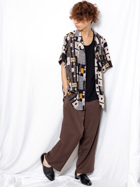 「アイテム（スリッポン）」を使った、ガワさん（メンズ・175cm・20代）の夏コーディネート