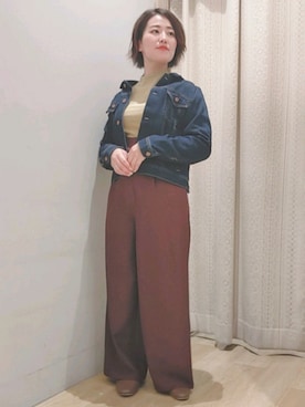 「メロートップス」｜「アイテム（ジャケット/アウター）」を使った、nanaさん（レディース・153cm）の秋コーディネート