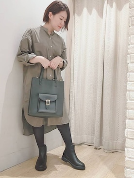 「earth music&ecology（アースミュージックアンドエコロジー）のコーデュロイワンピース ＊（ワンピース）」を使った、nanaさん（レディース・153cm）の秋コーディネート