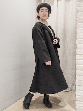 「Aラインコート」｜「アイテム（その他）」を使った、nanaさん（レディース・153cm）の冬コーディネート