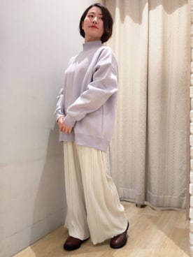 「ハイネックトップス」｜nanaさん（レディース・153cm）の冬コーディネート