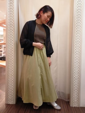 「earth music&ecology（アースミュージックアンドエコロジー）のアイテム（ブルゾン）」を使った、nanaさん（レディース・153cm）の春コーディネート