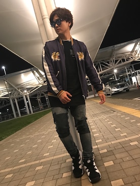 「TAILOR TOYO（テーラートウヨウ）のアイテム（その他アウター）」を使った、TAKAHIROさん（メンズ・170cm）の秋コーディネート