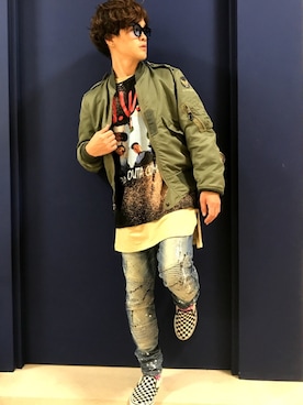 「GOLDEN DENIM（ゴールデンデニム）のアイテム」を使った、TAKAHIROさん（メンズ・170cm）の秋コーディネート