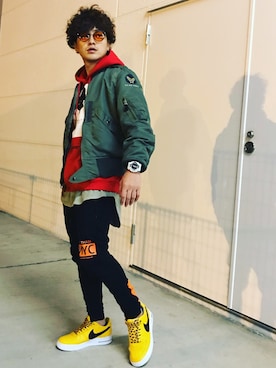 「GOTHAM（ゴッサム）のアイテム」を使った、TAKAHIROさん（メンズ・170cm）の秋コーディネート