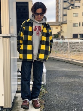 「STUSSY（ステューシー）のアイテム（テーラードジャケット）」を使った、TAKAHIROさん（メンズ・172cm）の春コーディネート