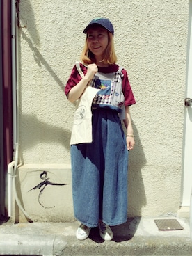 「アイテム（スリッポン）」を使った、JuRianさん（レディース・150cm）の春コーディネート