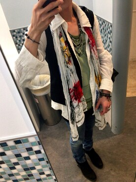 「kiryuyrik（キリュウキリュウ）のアイテム（アクセサリー）」を使った、cogemaruさん（メンズ・168cm）の夏コーディネート