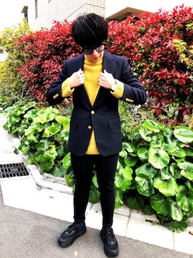 「CHAPS（チャップス）のアイテム（ジャケット/アウター）」を使った、TAKUYAさん（メンズ・162cm）の春コーディネート