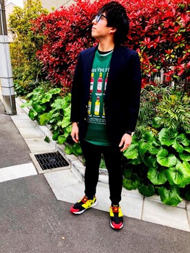 「CHAPS（チャップス）のアイテム（ジャケット/アウター）」を使った、TAKUYAさん（メンズ・162cm）の春コーディネート