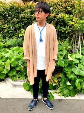 「Ray-Ban（レイバン）のRay-Ban / Wayfarer CLR（メガネ）」を使った、TAKUYAさん（メンズ・162cm）の春コーディネート