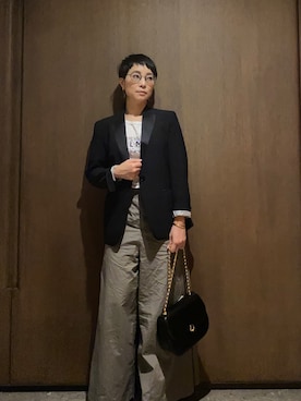 「MAXMARA WEEKEND LINE（マックスマーラウィークエンドライン）のアイテム（テーラードジャケット）」を使った、eleceyesさん（レディース・155cm）の秋コーディネート