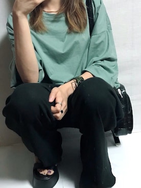 「Green Parks fuuwa（グリーンパークスフーワ）のアイテム（パンツ）」を使った、ぴよさん（レディース・154cm）の秋コーディネート