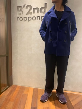 「SCHOTT」｜「アイテム（ピーコート）」を使った、601 さん（メンズ・172cm）の秋コーディネート