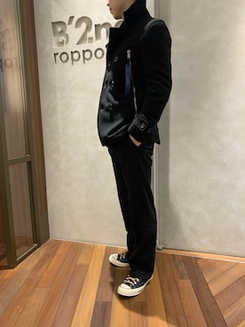 「B2nd」｜「アイテム（ピーコート）」を使った、601 さん（メンズ・172cm）の冬コーディネート