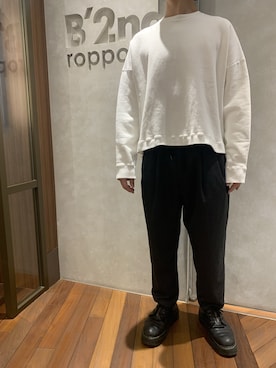 「B2nd」｜「アイテム（スウェット）」を使った、601 さん（メンズ・172cm）の冬コーディネート