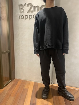 「B2nd」｜「アイテム（スウェット）」を使った、601 さん（メンズ・172cm）の冬コーディネート