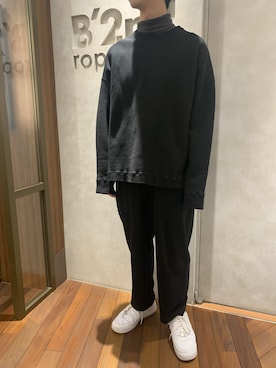 「B2nd」｜「アイテム（スウェット）」を使った、601 さん（メンズ・172cm）の冬コーディネート