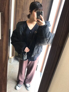 「A.P.C.」｜「アイテム（ダウンジャケット/コート）」を使った、ｗａｋａ＊さん（レディース・153cm）の春コーディネート