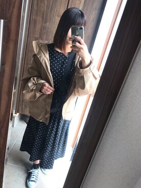 「MILKFED.」｜「アイテム（マウンテンパーカー）」を使った、ｗａｋａ＊さん（レディース・153cm）の春コーディネート