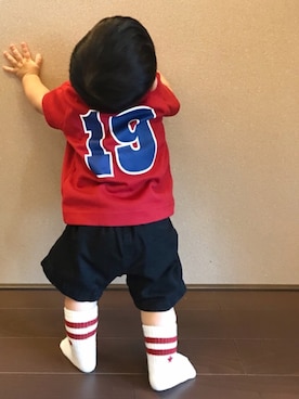 「黒パンツ」｜EIMA.SAEさん（キッズ・70cm）の秋コーディネート