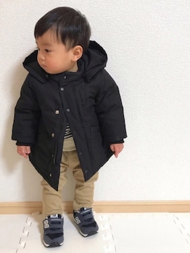 「1歳3ヶ月」｜「アイテム（その他アウター）」を使った、EIMA.SAEさん（キッズ・80cm）の冬コーディネート