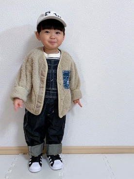 「2歳3ヶ月」｜「アイテム（その他）」を使った、EIMA.SAEさん（キッズ・80cm）の冬コーディネート