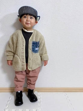 「2歳3ヶ月」｜「アイテム（その他）」を使った、EIMA.SAEさん（キッズ・80cm）の冬コーディネート