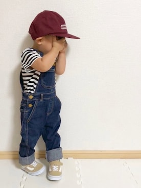 「オールドスクール」｜「アイテム（オールインワン・サロペット）」を使った、EIMA.SAEさん（キッズ・80cm）の秋コーディネート