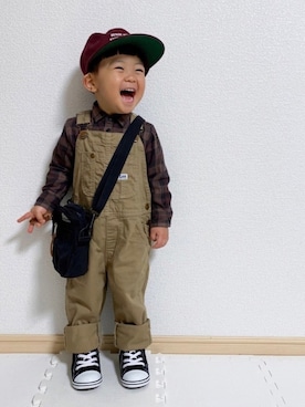 「GREGORY（グレゴリー）のGREGORY/グレゴリー QUICK POCKET S/クイックポケット S（ショルダーバッグ）」を使った、EIMA.SAEさん（キッズ・80cm）の冬コーディネート