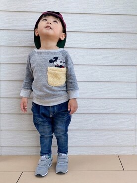 「fith社」｜「アイテム（帽子）」を使った、EIMA.SAEさん（キッズ・90cm）の秋コーディネート