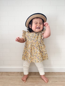 「Bijoux & Bee（ビジューアンドビー）のアイテム」を使った、EIMA.SAEさん（キッズ・90cm）の春コーディネート