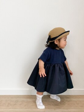 「MR（まる）のアイテム」を使った、EIMA.SAEさん（キッズ・90cm）の春コーディネート