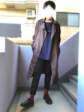 「MinoriTY（マイノリティ）のアイテム（トレンチコート）」を使った、☀️HARUTO☀️さん（メンズ・183cm）の秋コーディネート