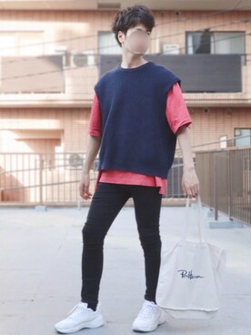 「RonHerman VINTAGE（ロンハーマンヴィンテージ）のアイテム（トートバッグ）」を使った、☀️HARUTO☀️さん（メンズ・183cm）の春コーディネート