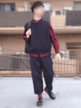 「EMMA  CLOTHES」｜「アイテム（チノパンツ）」を使った、☀️HARUTO☀️さん（メンズ・183cm）の冬コーディネート
