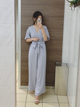 「カシュクール」｜「アイテム（オールインワン・サロペット）」を使った、yukachiiiさん（レディース・162cm）の夏コーディネート