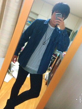 「BACK NUMBER（バックナンバー）のアイテム（デニムジャケット）」を使った、りょうたさん（メンズ・166cm）の秋コーディネート