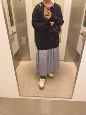 「アイテム（レッグウェア、グリーン系）」を使った、はるかさん（レディース・152cm）の秋コーディネート