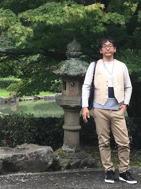 「FREE GATE（フリーゲート）のアイテム」を使った、しもん＠WEARさん（メンズ・173cm）の秋コーディネート