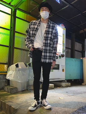 「Saint Laurent（サンローラン）のアイテム（パンツ）」を使った、Rさん（メンズ・164cm）の秋コーディネート