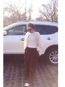 「FREAK'S STORE（フリークスストア）のアイテム（ハンチング/ベレー帽）」を使った、ayumi☺︎さん（レディース・157cm）の春コーディネート