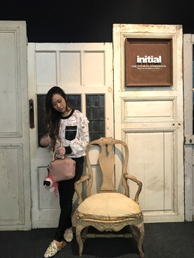 「self-portrait（セルフポートレート）のアイテム（トップス）」を使った、Jennifer Hungさん（レディース・160cm）の春コーディネート