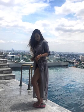 「ZALORA（-）のアイテム（ジャケット/アウター）」を使った、Jennifer Hungさん（レディース・160cm）の秋コーディネート
