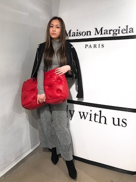 「MANGO（マンゴ）のアイテム（ライダースジャケット）」を使った、Jennifer Hungさん（レディース・160cm）の春コーディネート