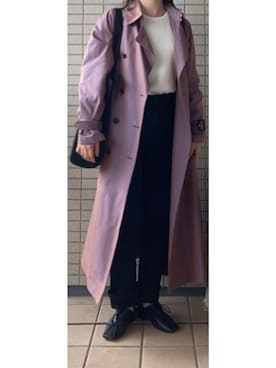 「JEANASIS（ジーナシス）のアイテム（トレンチコート）」を使った、mさん（レディース・158cm）の春コーディネート